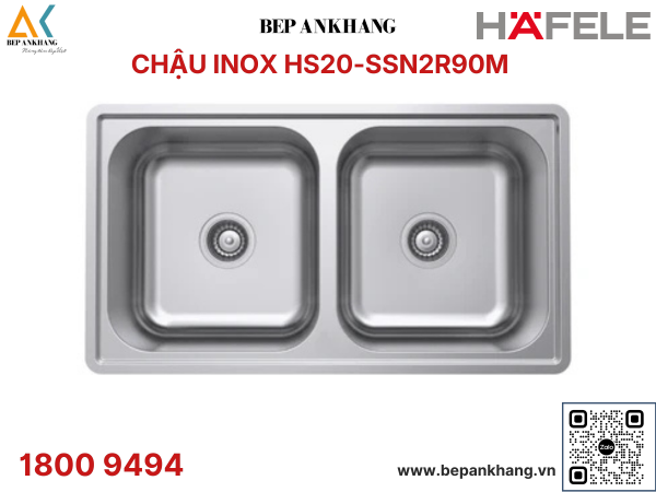 Chậu Inox Hafele HS20-SSN2R90M - 567.20.493